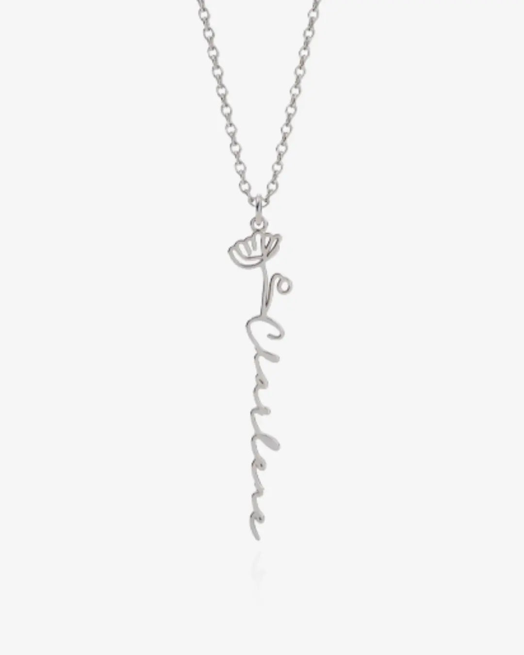 Personalized Name Necklace with Birth Flower