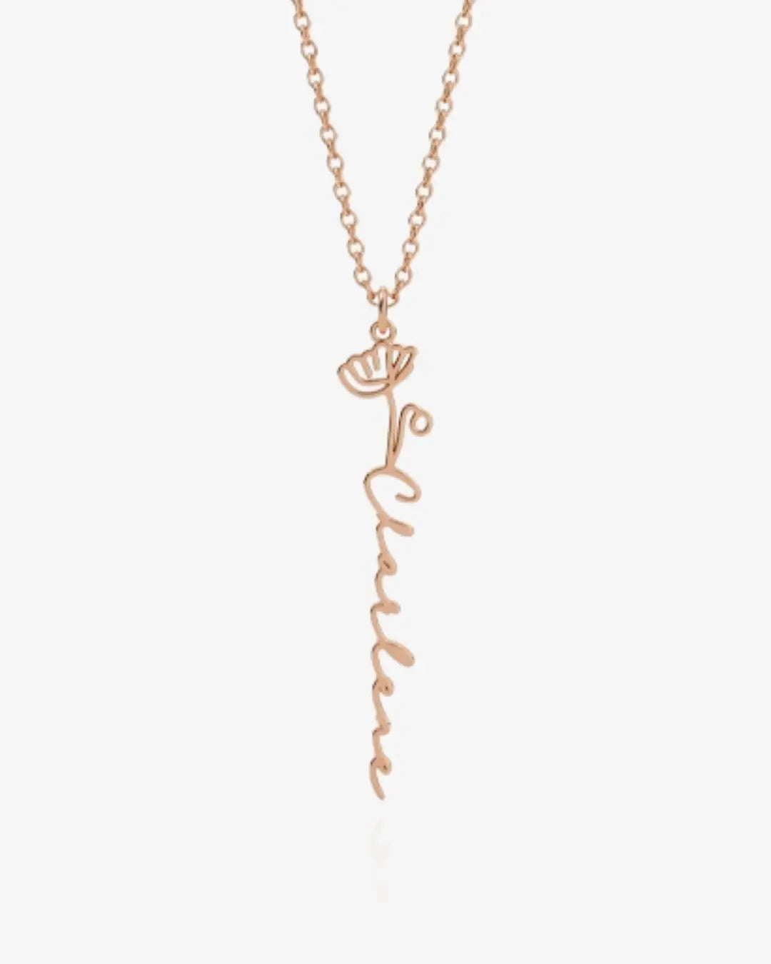 Personalized Name Necklace with Birth Flower