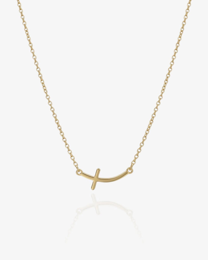 Curved Cross Necklace - CG3904S,CG3905S,CG3906S