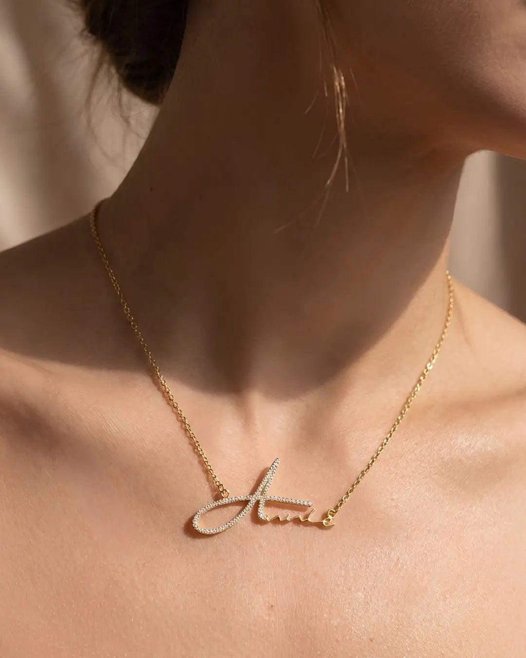 Pavé Script Necklace