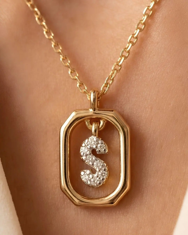 Framed Initial Necklace