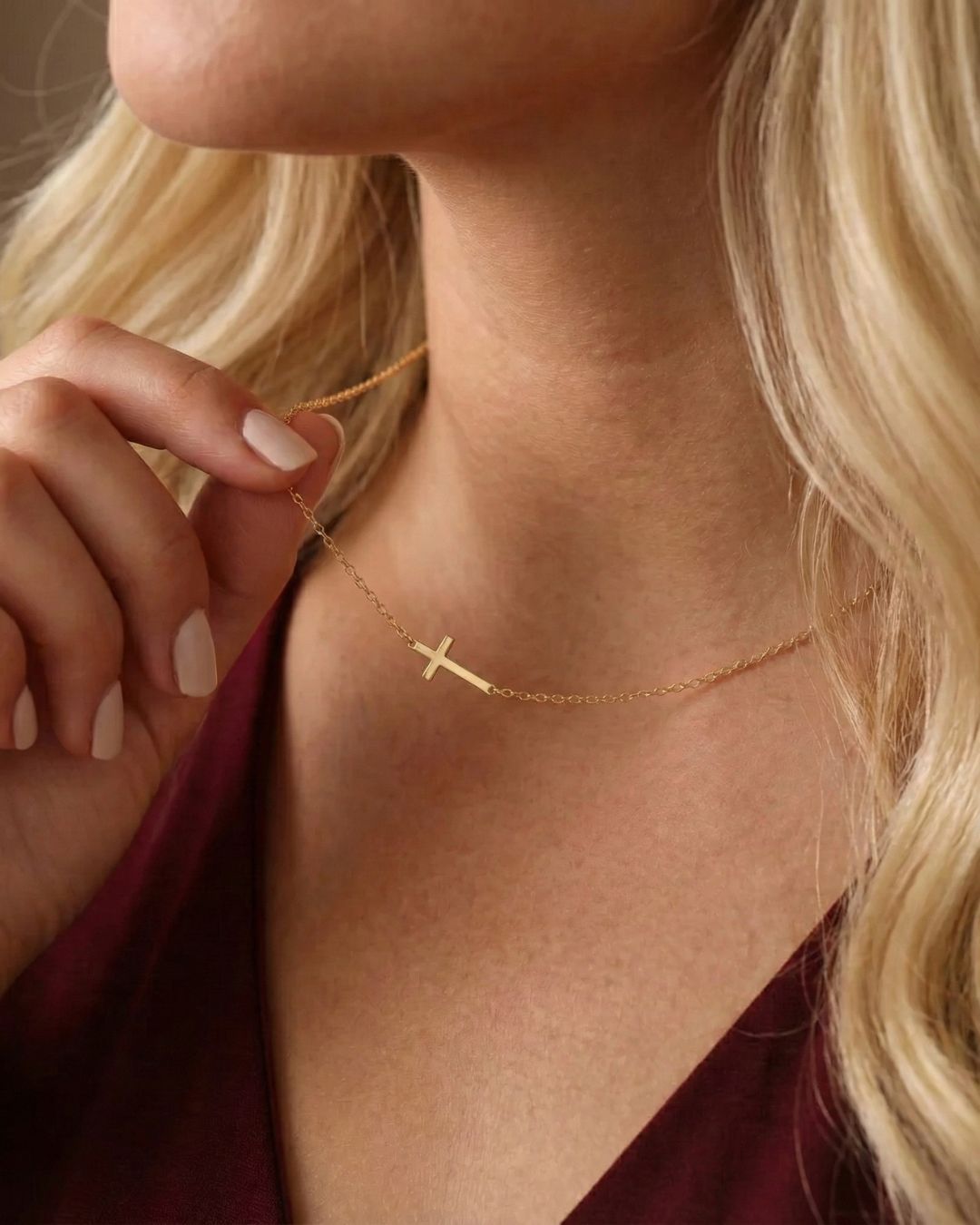 Sideways Cross Necklace - CG3919S,CG3920S,CG3921S