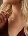 Sideways Cross Necklace