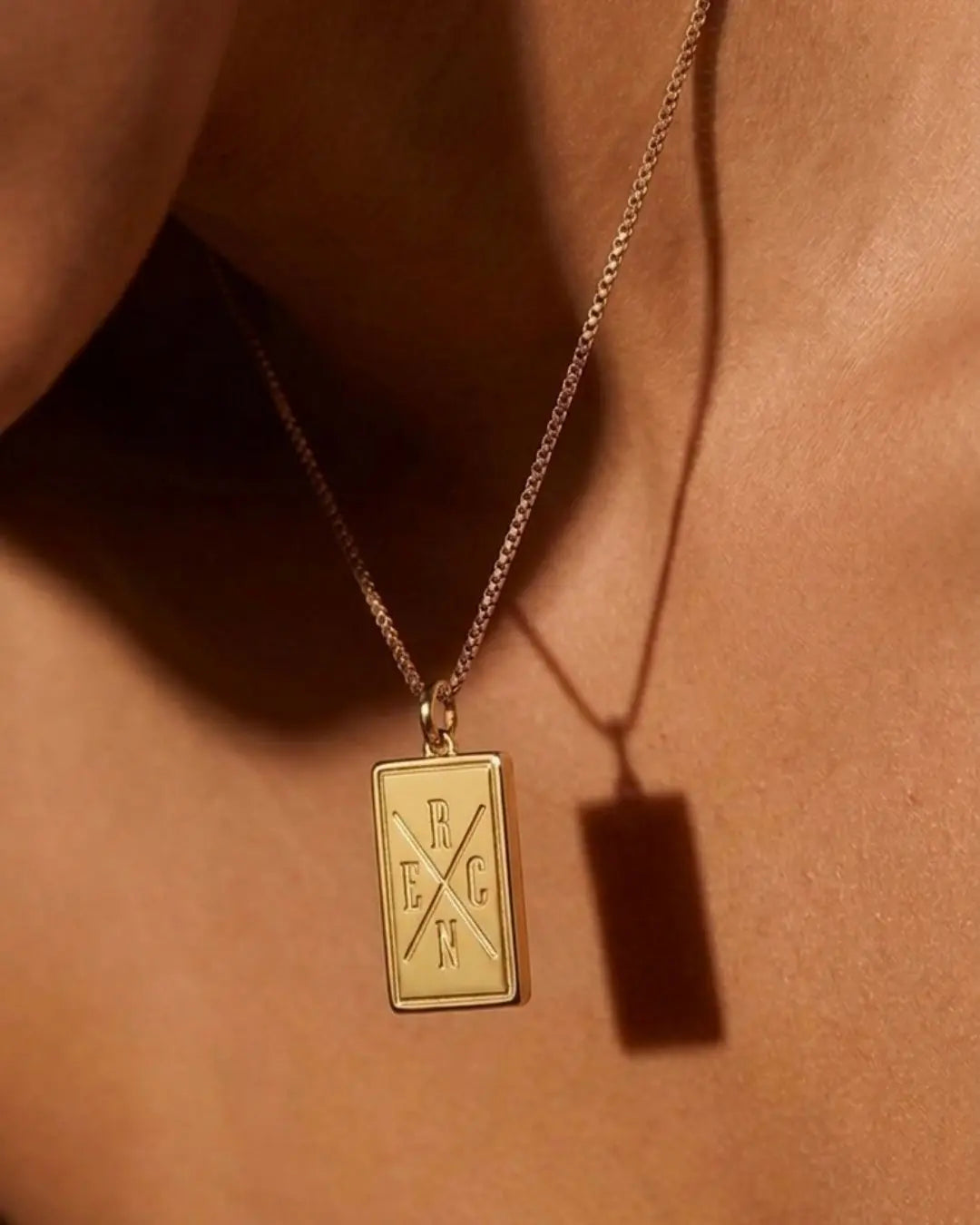 Initial Plaque Necklace