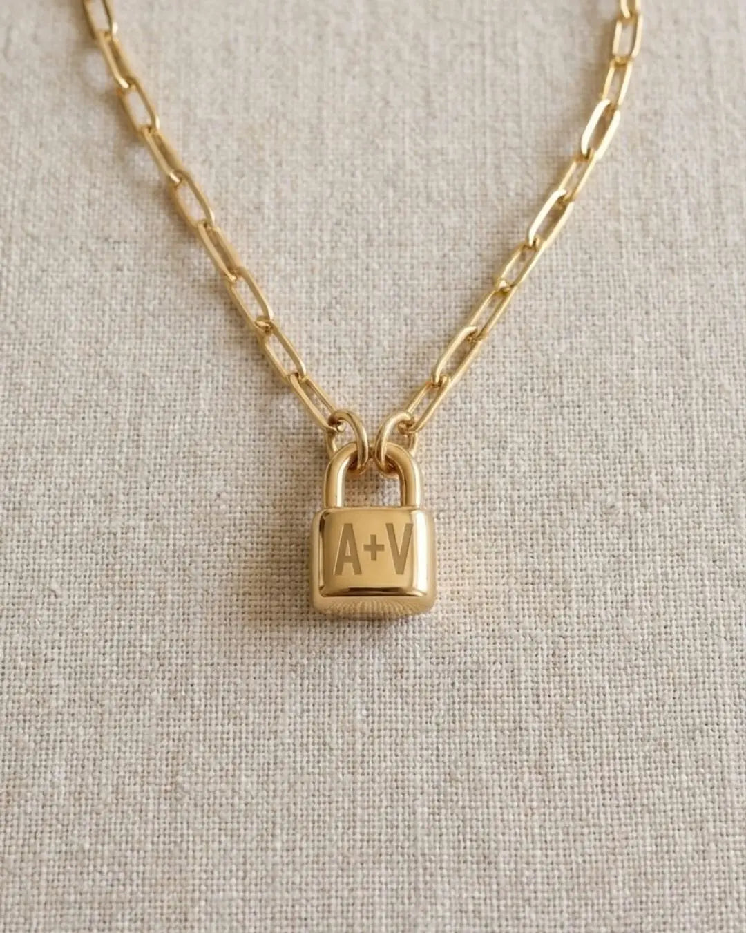 Lock Initial Necklace