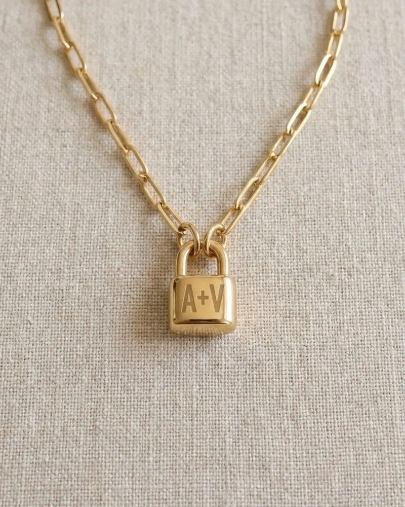 Lock Initial Necklace