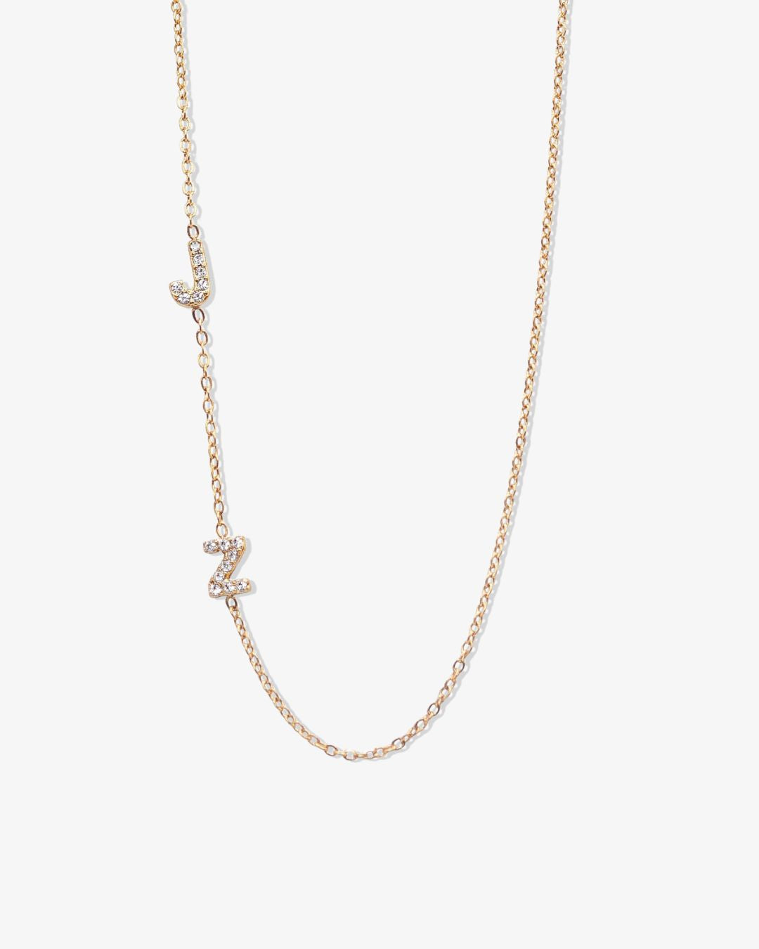Diamond Sideway Initial Necklace - CG3837S,CG3838S,CG3839S,CG3840S,CG3841S,CG3842S,CG3843S,CG3844S,CG3845S,CG3846S,CG3847S,CG3848S,CG3849S,CG3850S,CG3851S