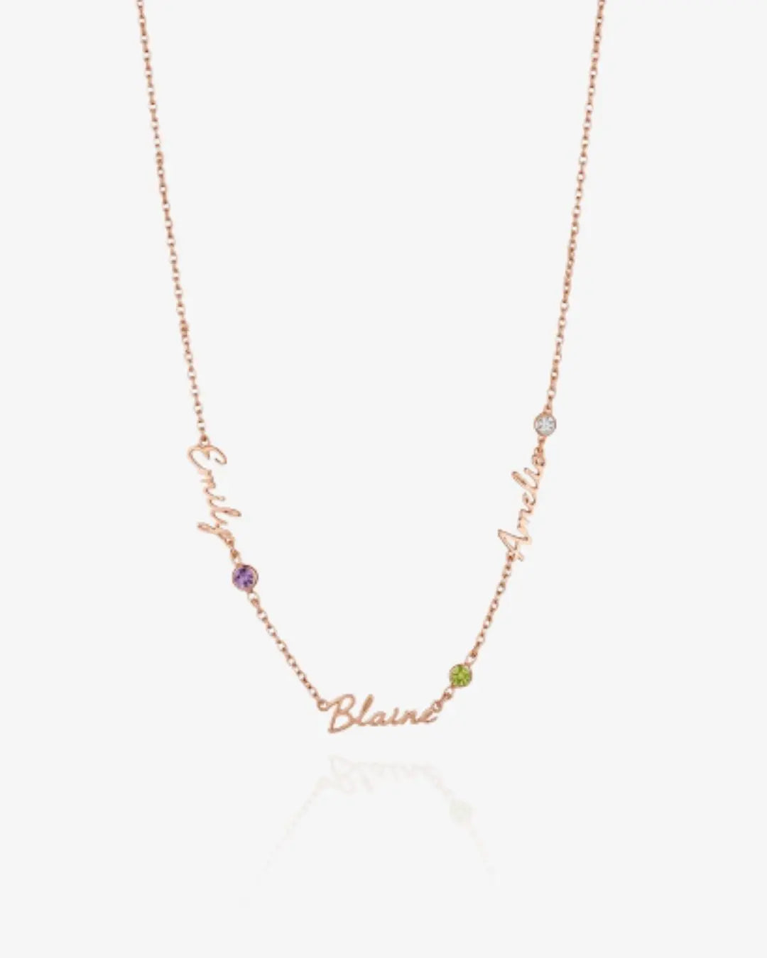 Multiple Name and Birthstone Necklace