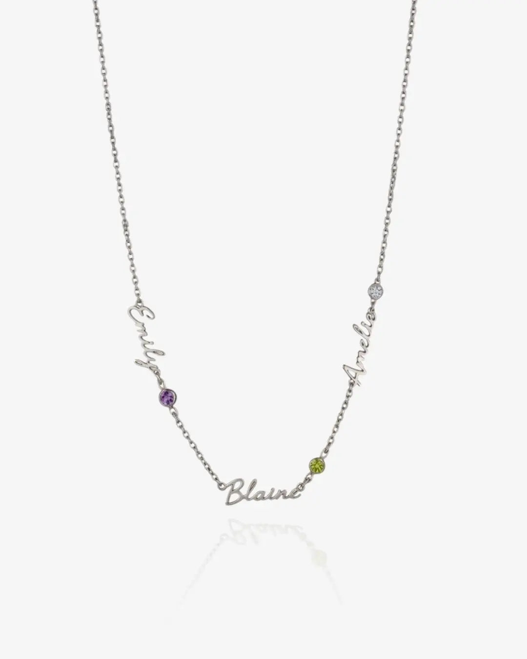 Multiple Name and Birthstone Necklace