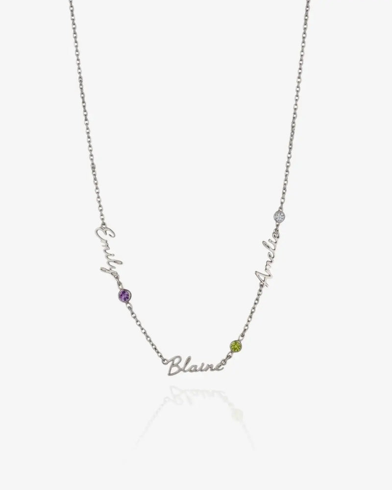 Multiple Name and Birthstone Necklace