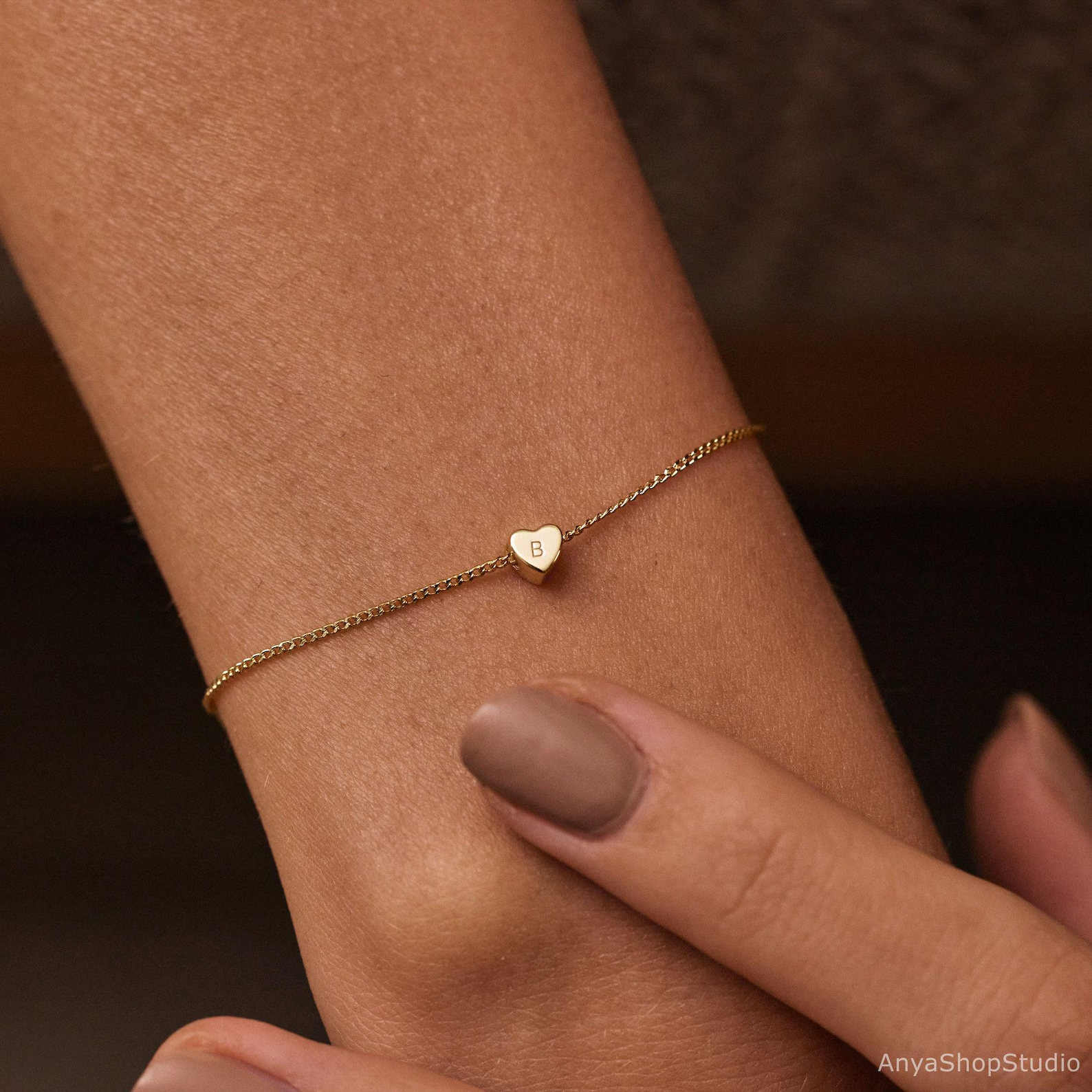 3D Heart Initial Bracelet - CG4154S,CG4155S,CG4156S