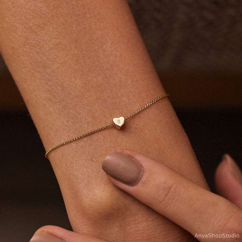 3D Heart Initial Bracelet - CG4154S,CG4155S,CG4156S
