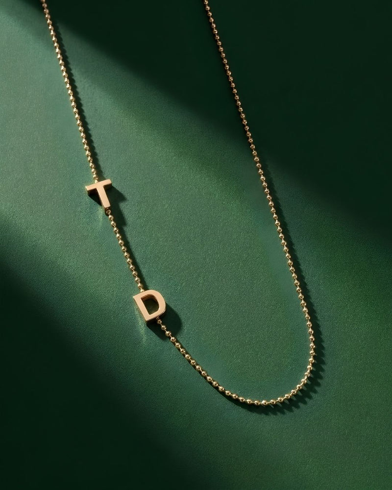 Bead Chain Initial Necklace