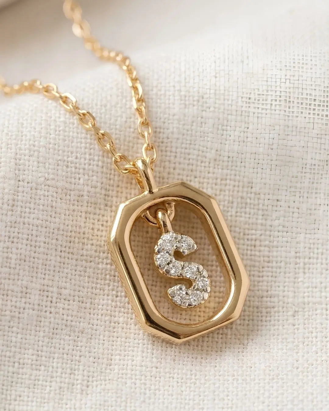 Framed Initial Necklace