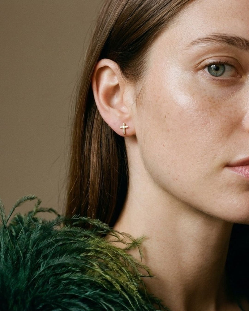 Petite Cross Studs