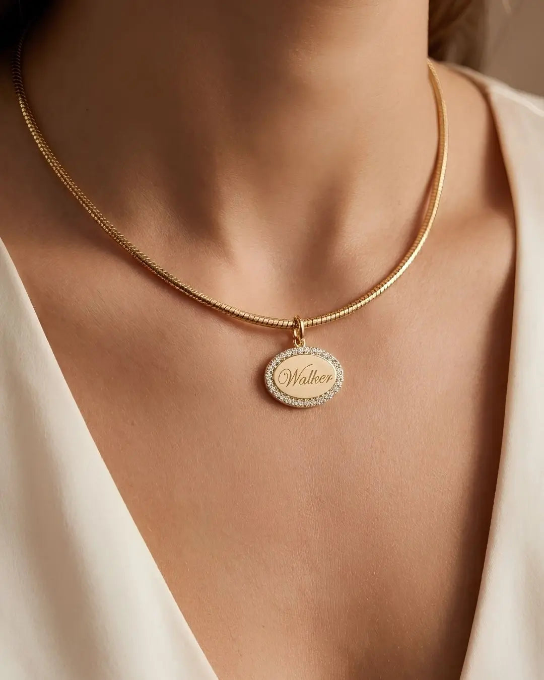 Halo Name Necklace
