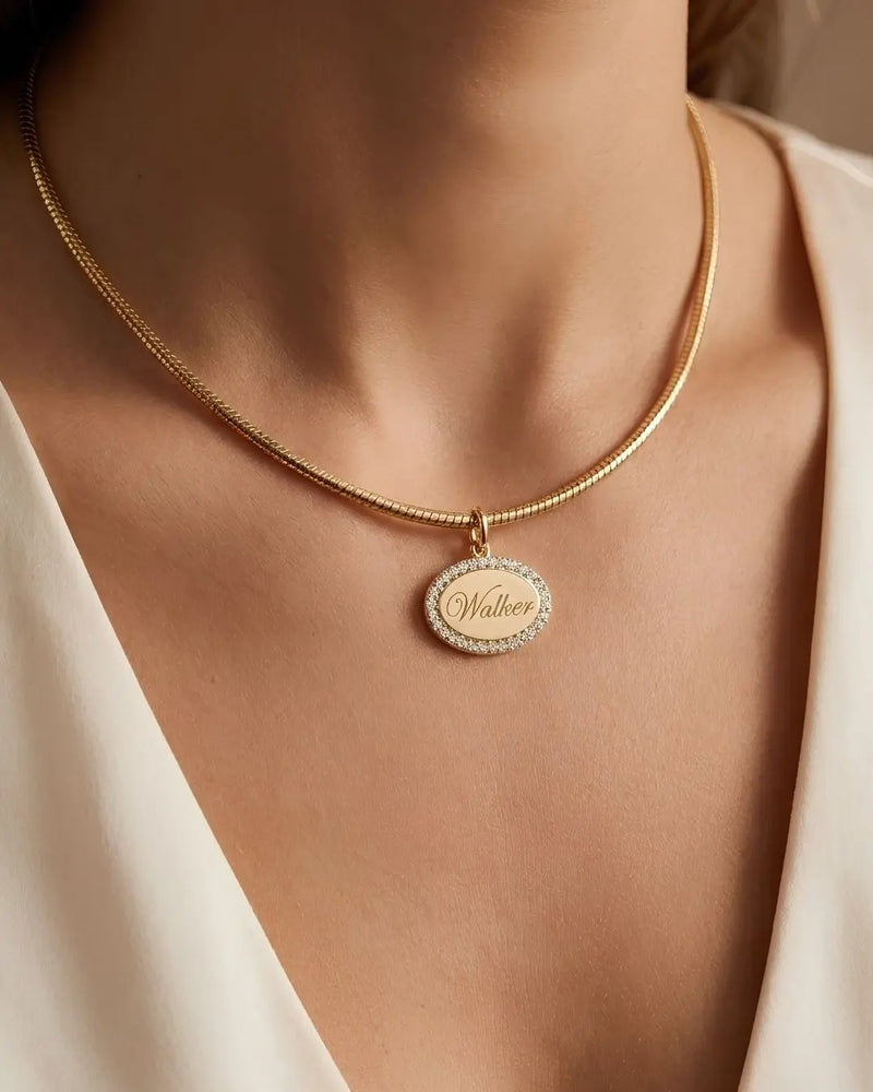 Halo Name Necklace