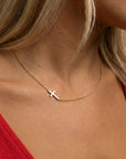 Sideways Cross Necklace