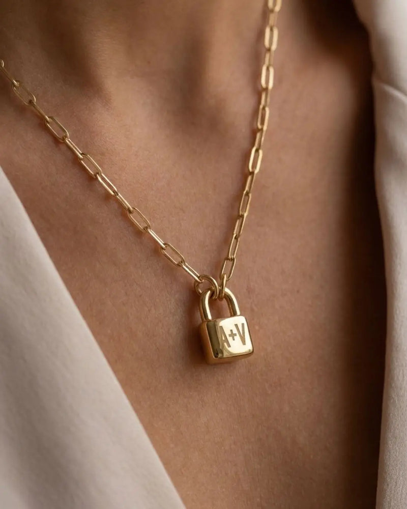 Lock Initial Necklace