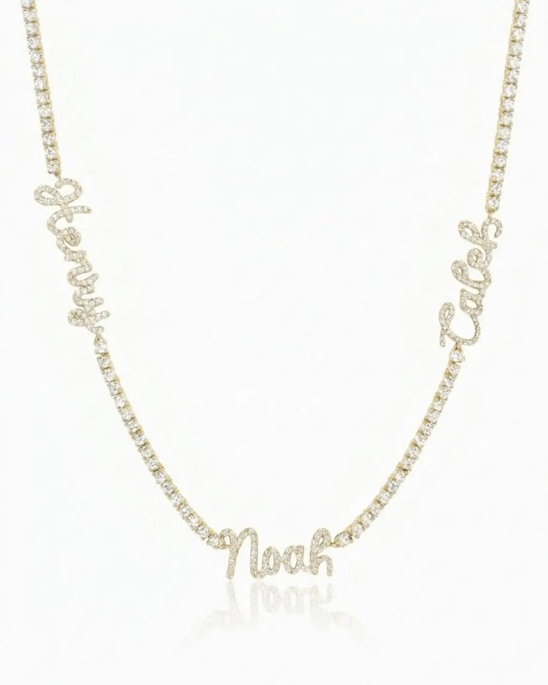 Pavé Script Tennis Necklace