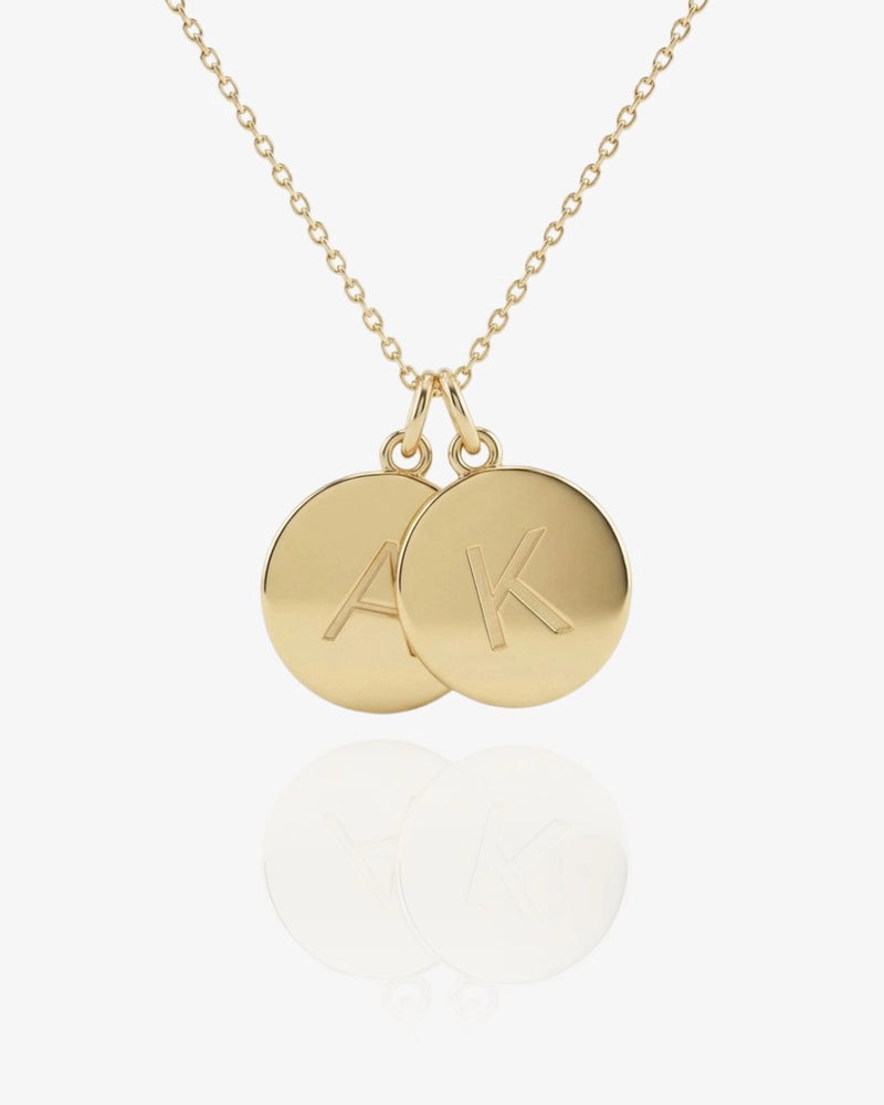 Custom Initial Disc Necklace - CG0383S,CG0384S,CG0385S,CG0386S,CG0387S,CG0388S