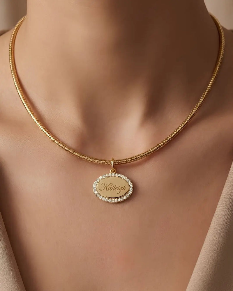 Halo Name Necklace