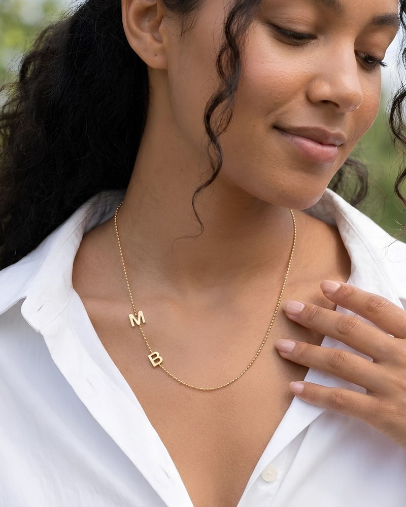 Bead Chain Initial Necklace