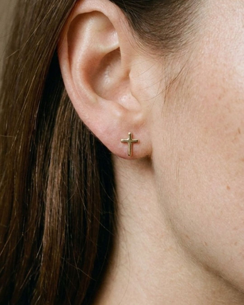 Petite Cross Studs