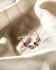 Cross with Birthstone Necklace