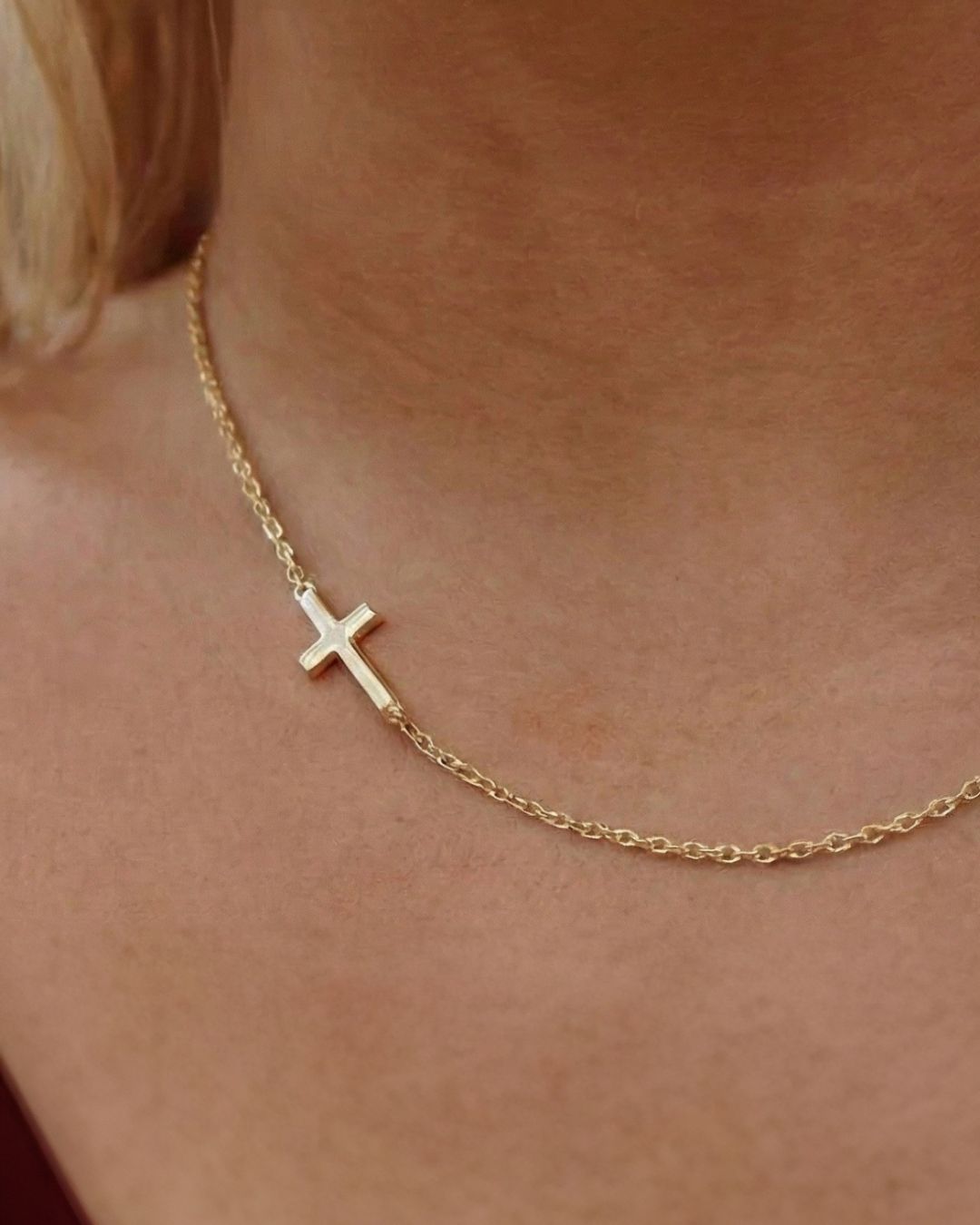 Sideways Cross Necklace