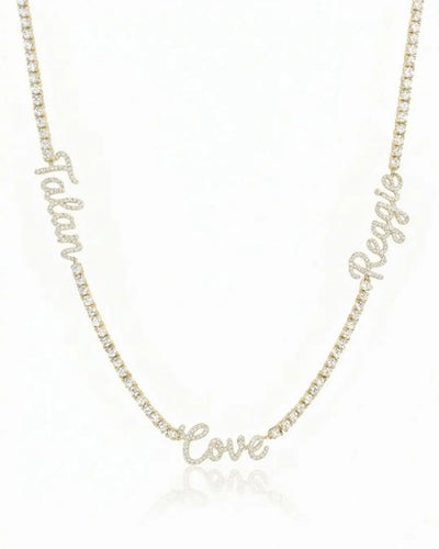 Pavé Script Tennis Necklace