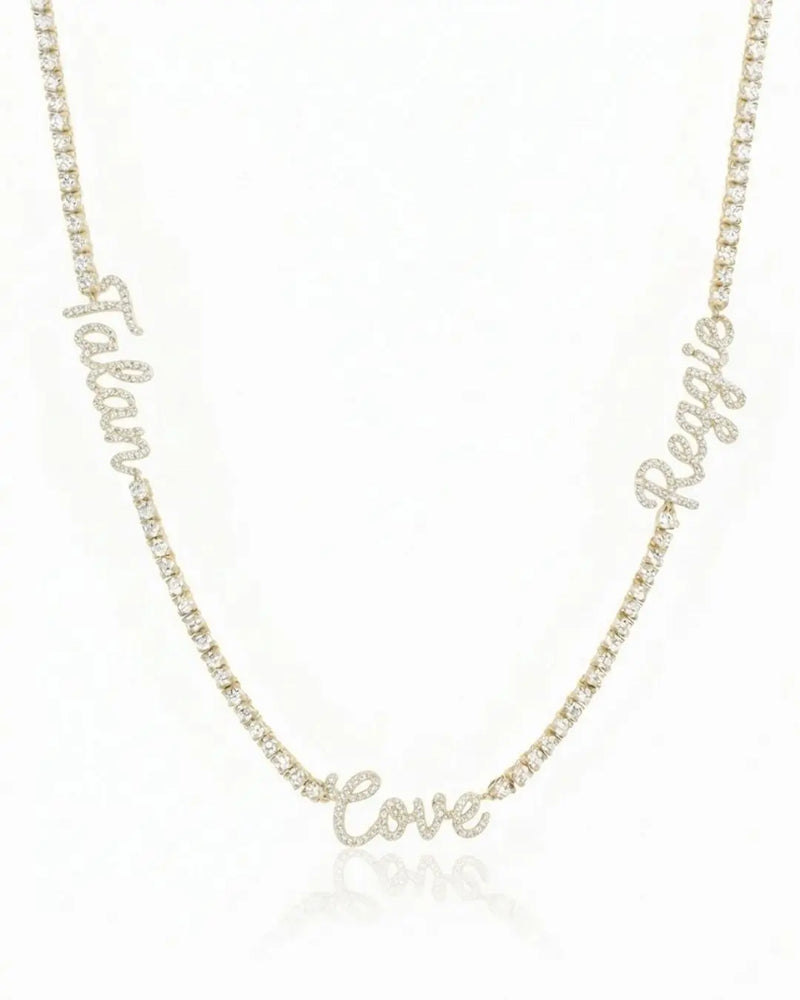 Pavé Script Tennis Necklace