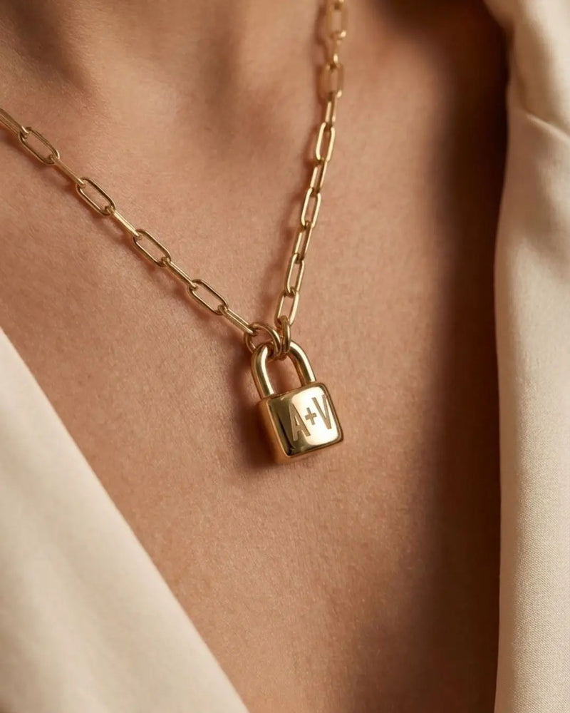 Lock Initial Necklace