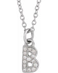 Natural Diamond Initial Necklace 14K .05 CTW