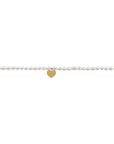 14K Gold Freshwater Pearl & Engravable Heart Bracelet Valentines Day Gift