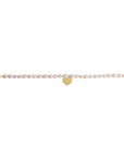 14K Gold Freshwater Pearl & Engravable Heart Bracelet Valentines Day Gift