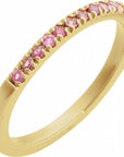 14K Gold Natural Birthstone Band Ring Valentine's Day Gift