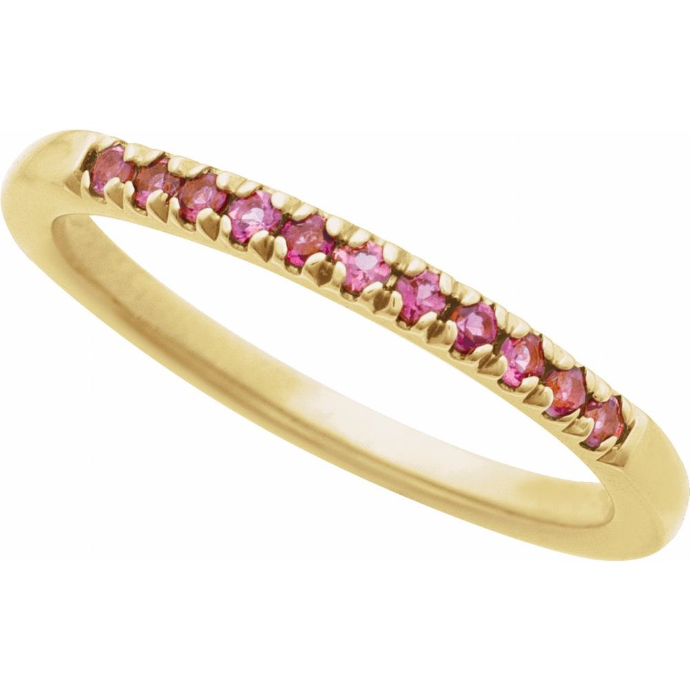 14K Gold Natural Birthstone Band Ring Valentine&#39;s Day Gift