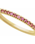 14K Gold Natural Birthstone Band Ring Valentine's Day Gift