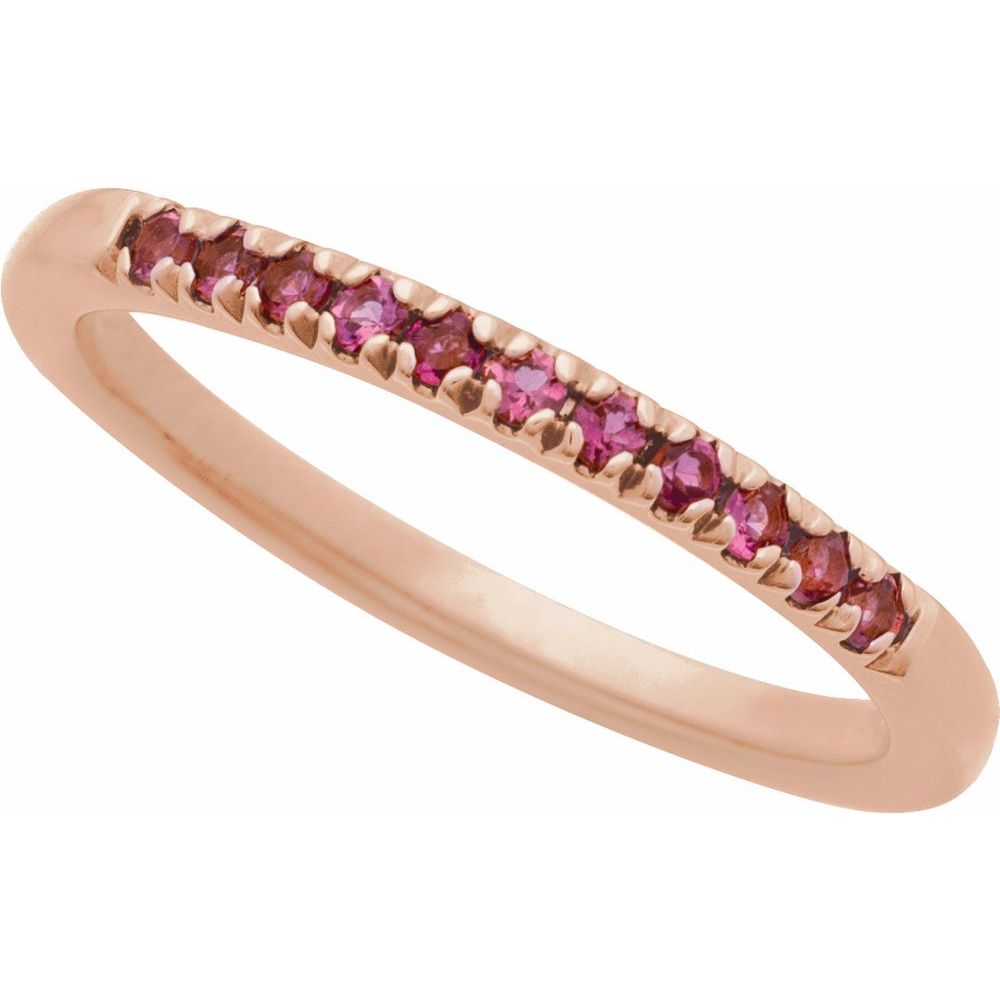 14K Gold Natural Birthstone Band Ring Valentine&#39;s Day Gift