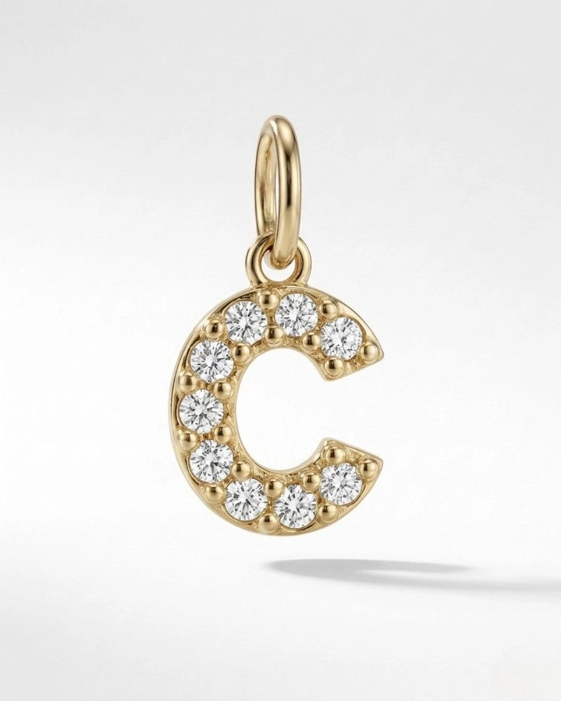 Custom Diamond Initial Letter Charm