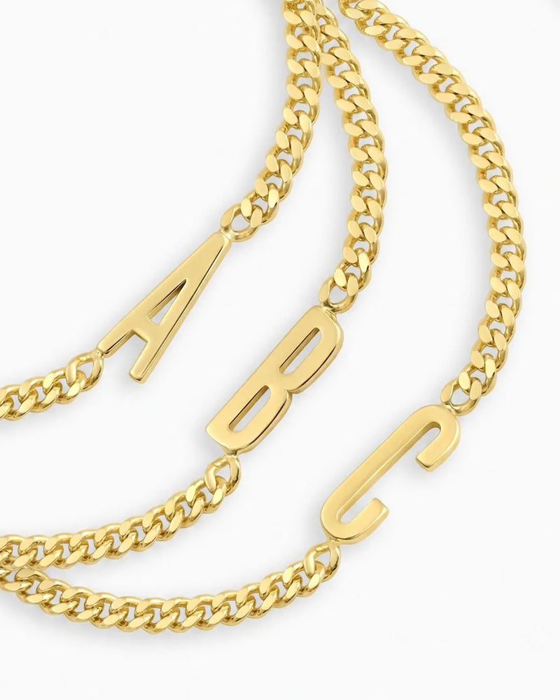 Custom Letter Sideways Bracelet