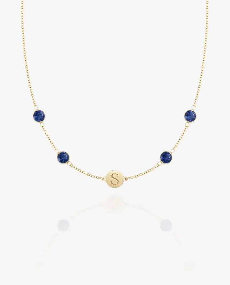 Birthstone Keepsake Initial Necklace