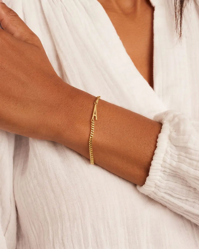 Custom Letter Sideways Bracelet