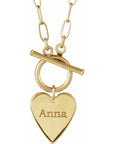 Valentines Day Gift Monogram Engravable Heart Necklace for Her