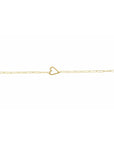 14K Gold Heart Paperclip Bracelet Valentine's Day Gift