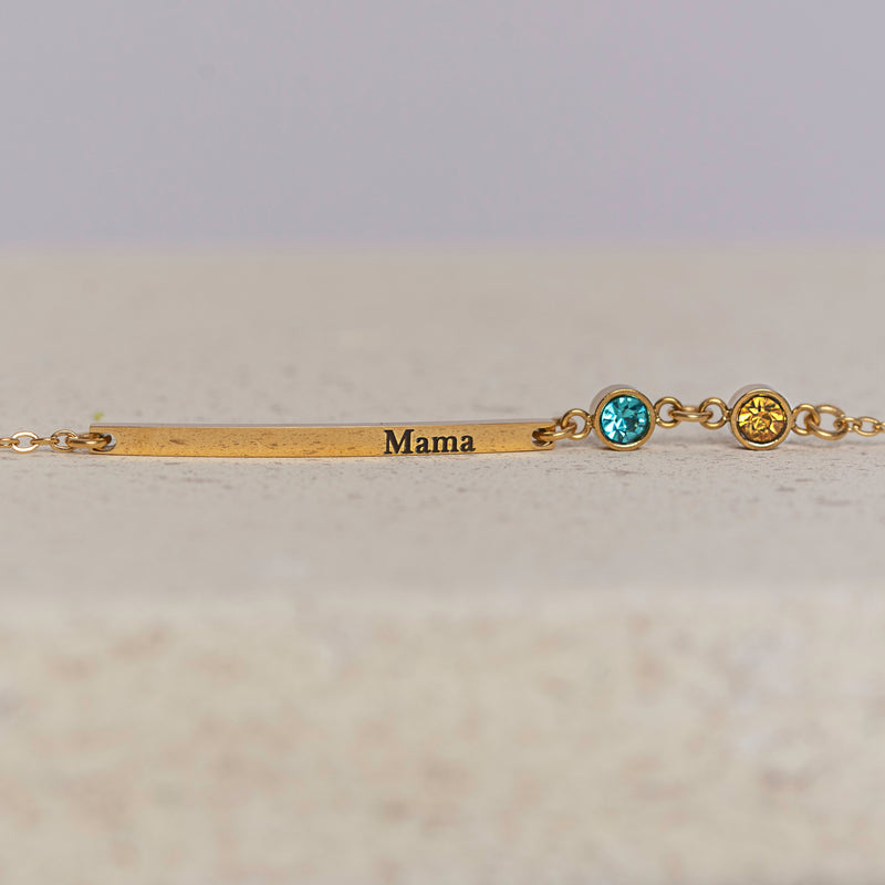 Mama Personalized Bar and Birthstone Bracelet - CG3636S,CG3637S,CG3638S,CG3639S,CG3640S,CG3641S,CG3642S,CG3643S,CG3644S