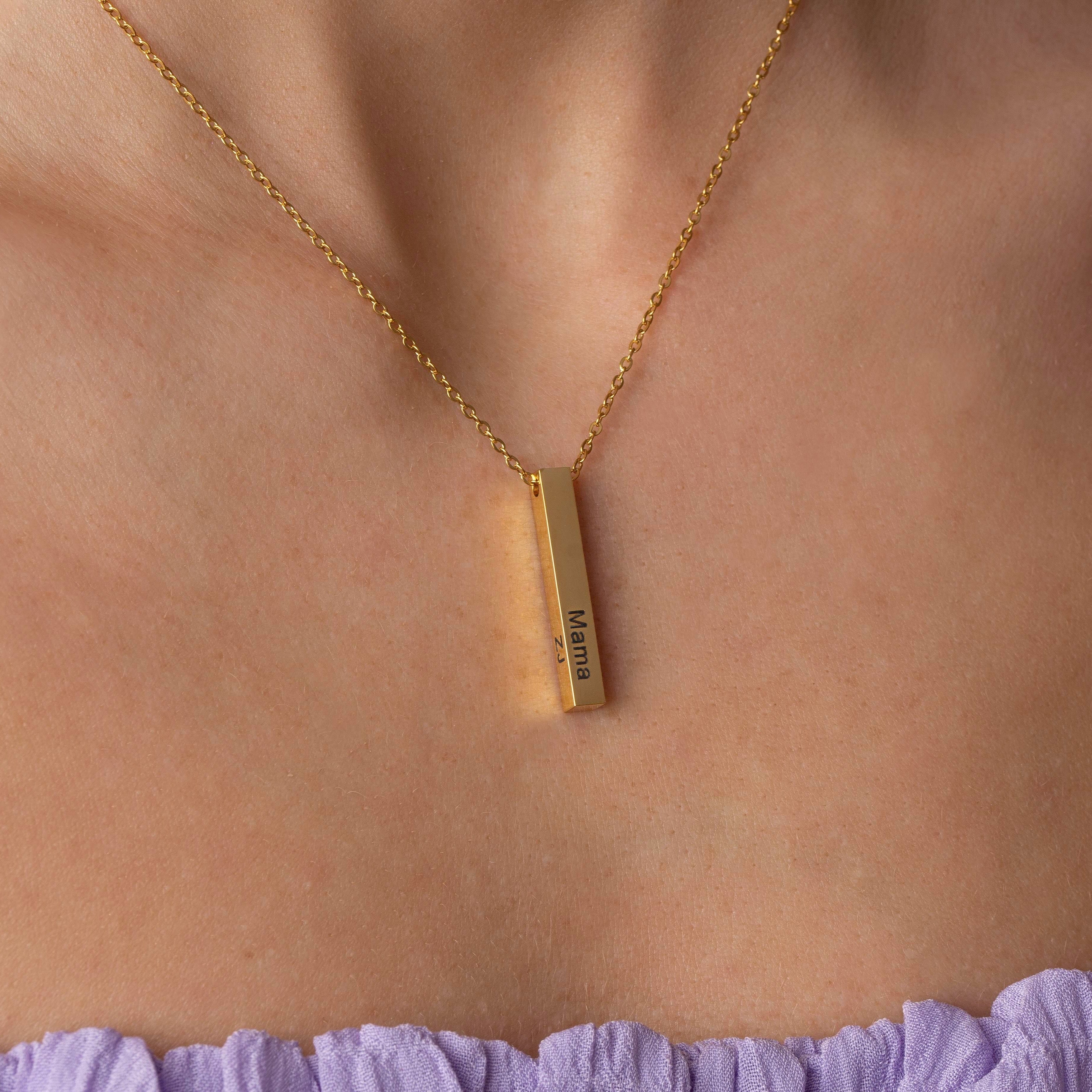 Personalized 3D Bar Necklace - CG1260S,CG1262S,CG1264S