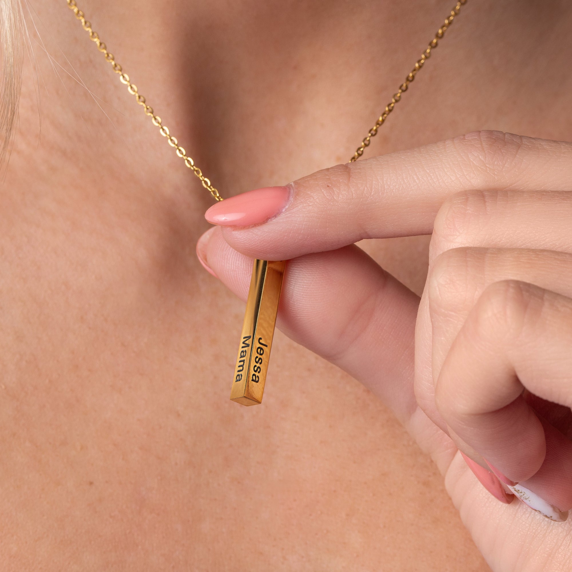 Personalized 3D Bar Necklace