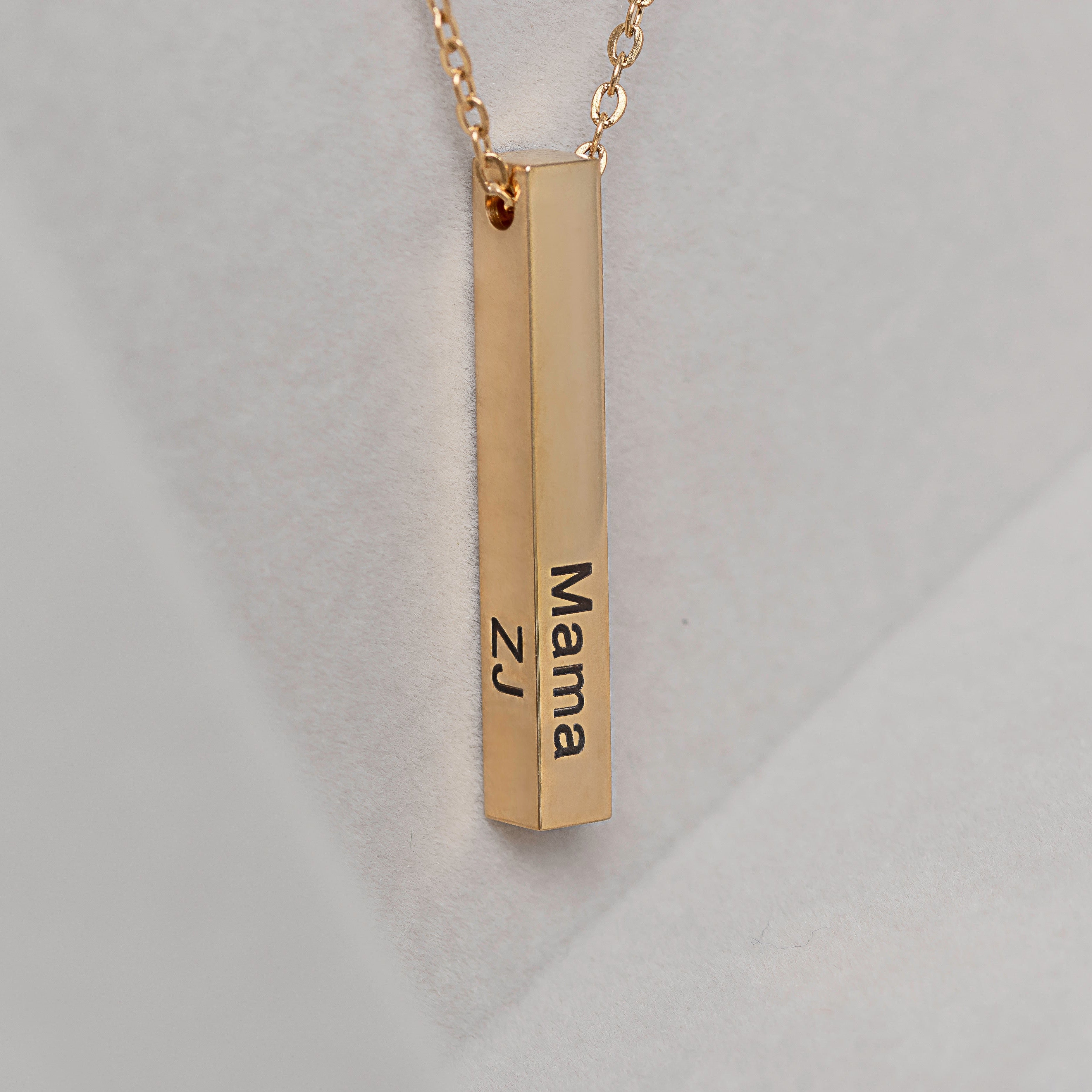 Personalized 3D Bar Necklace - CG1260S,CG1262S,CG1264S